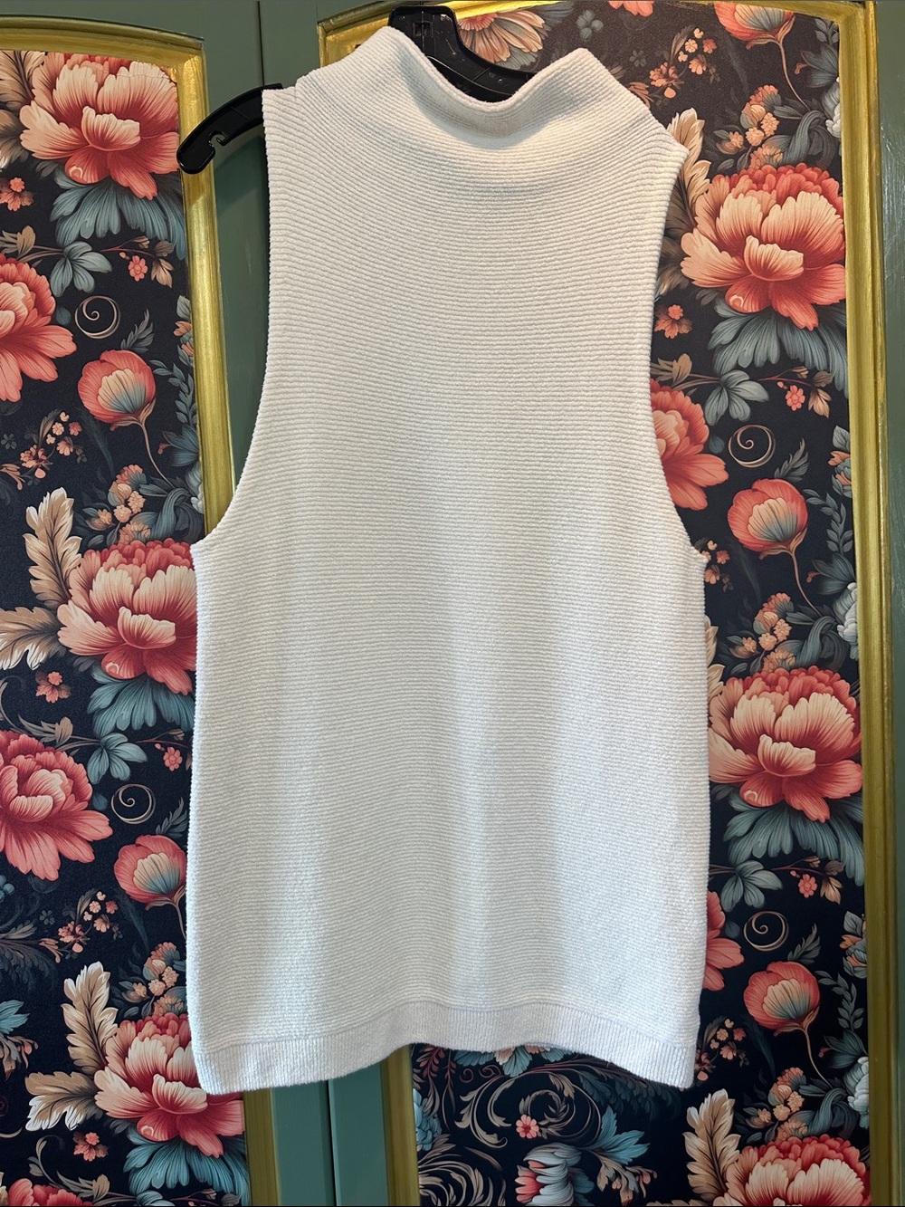 Free People White Sleeveless Mock Neck Knit tunic sweater Dress/tunic